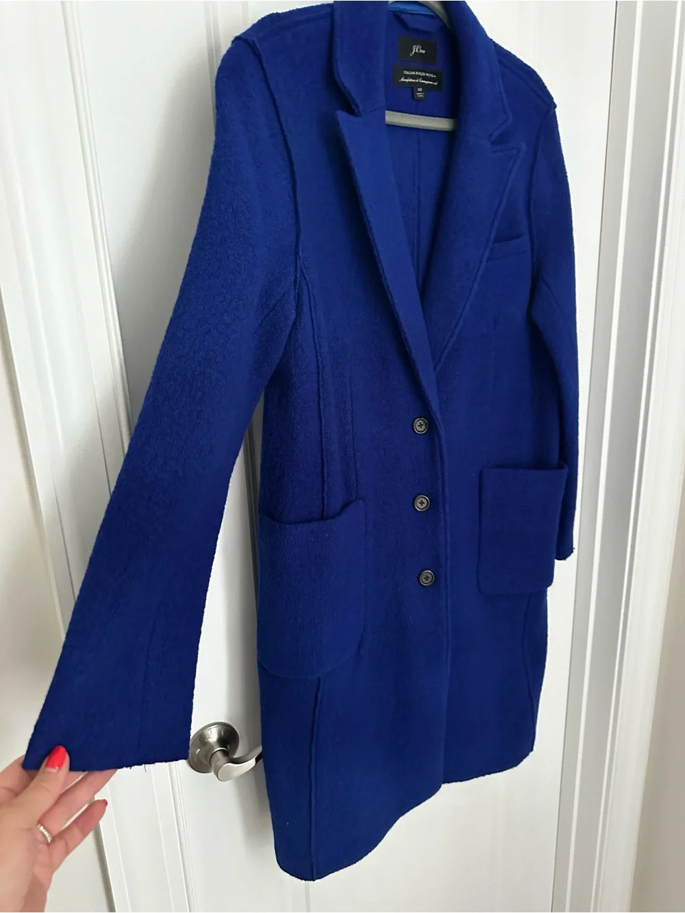 J. Crew Cobalt Blue Single-Breasted Wool Coat